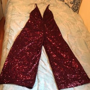 Urban Outfitters Ruby Sequin Wide-Leg Jumpsuit